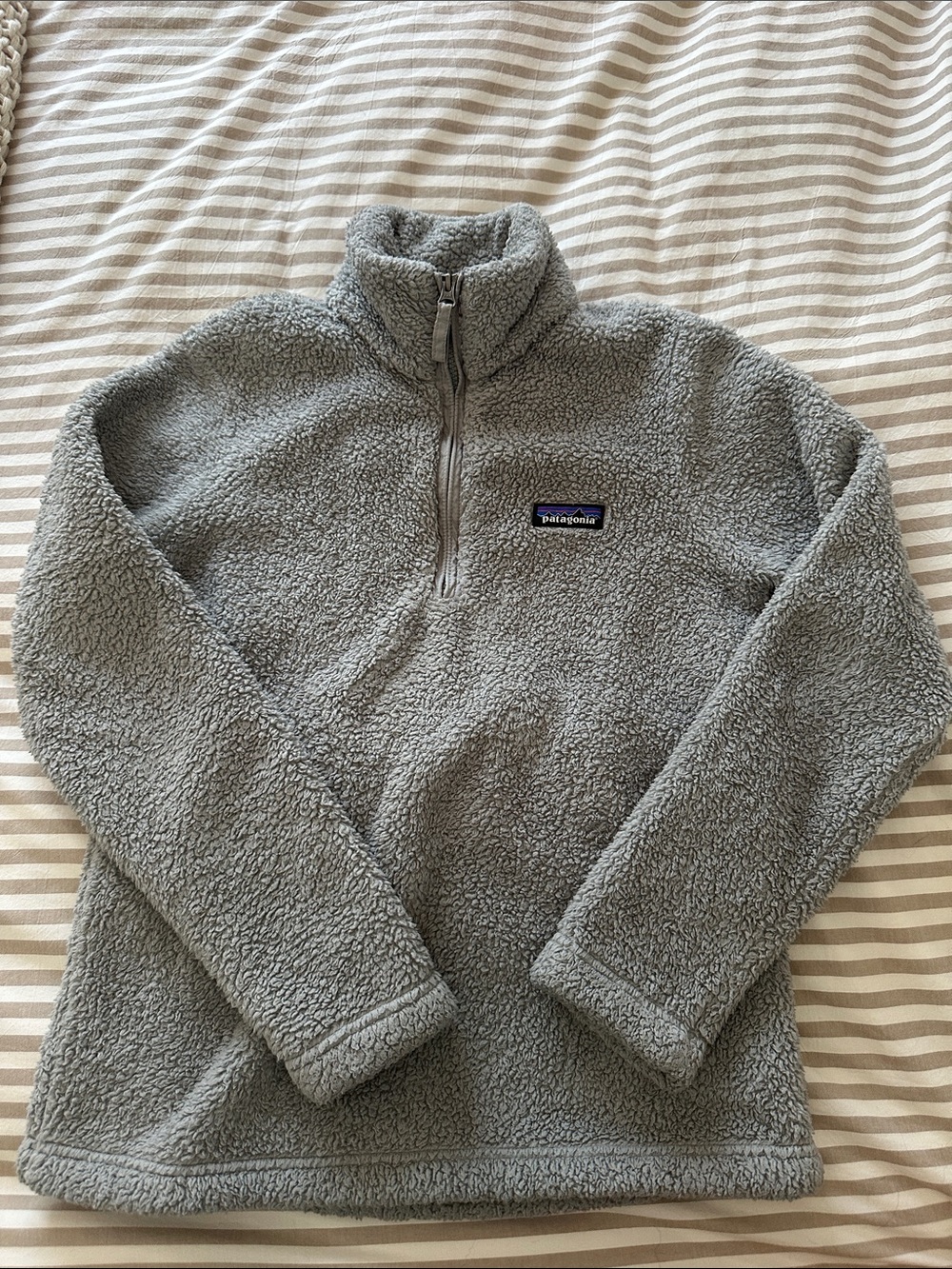Patagonia Light Gray Sherpa Half-Zip Pullover